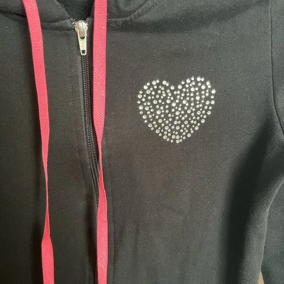00’s Hard Candy Black and Pink Love Hoodie - Picture 4 of 5